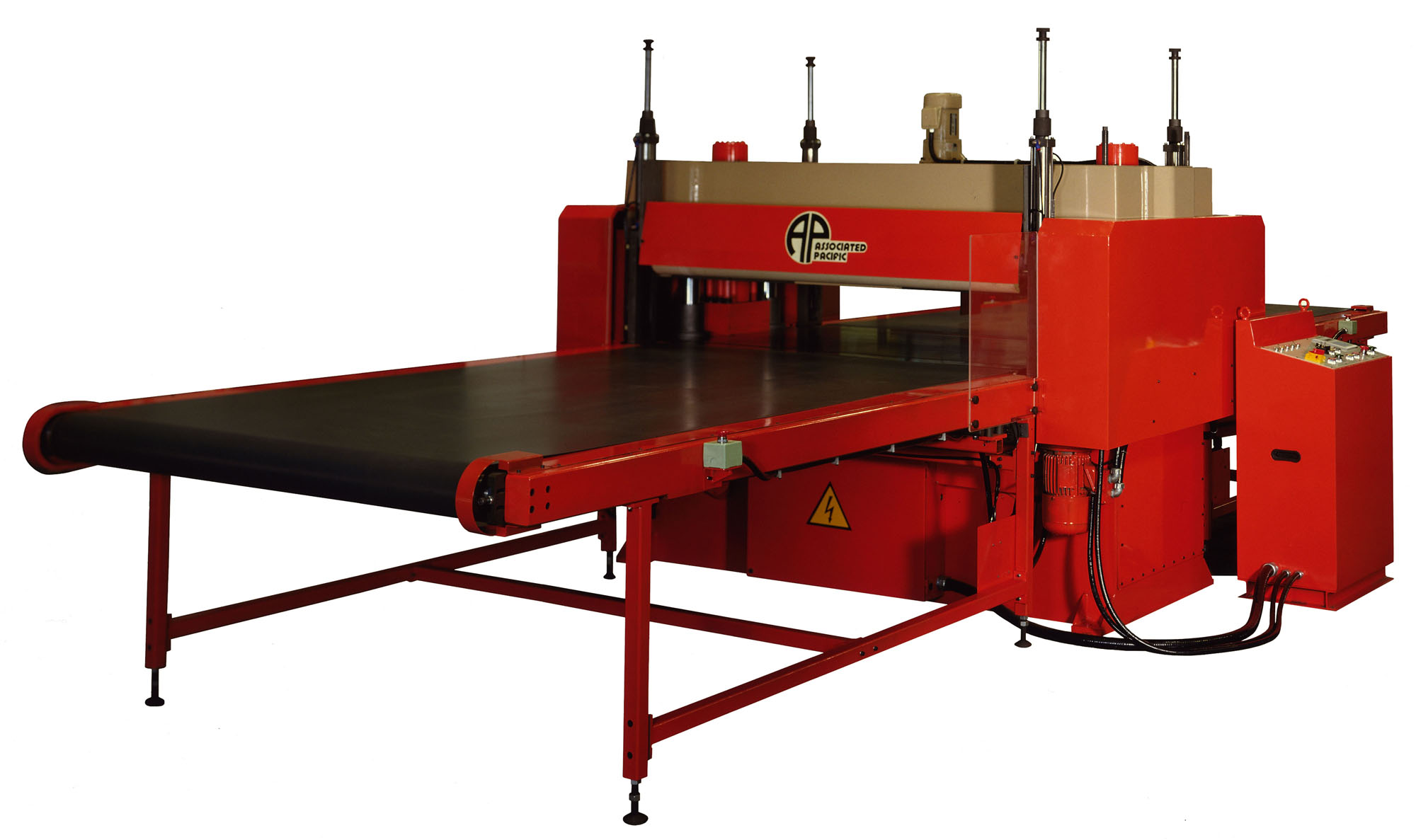 Die cutting machinery. Cutting hardened, ground steel plate machine.